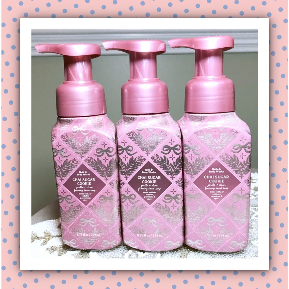 Bath & Body Works CHAI SUGAR COOKIE 8.75oz Gentle Clean Foaming Hand Soap x3